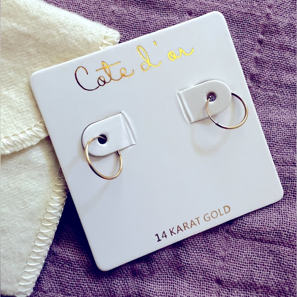 Ultra-dainty 14k small hoop gold earrings
